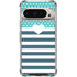 Polka Dots and Stripes Heart in Blue Pixel 9/9 Pro Clear Case